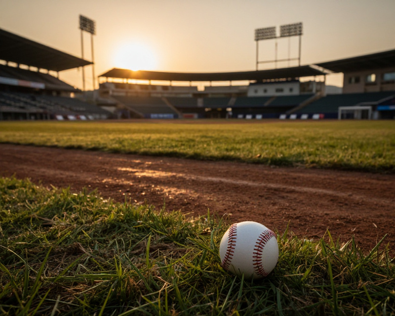 Golden Sunset at Baseball Stadium