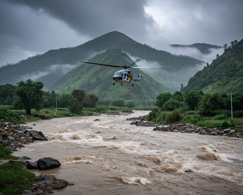 Nepal Flood Rescue Scene