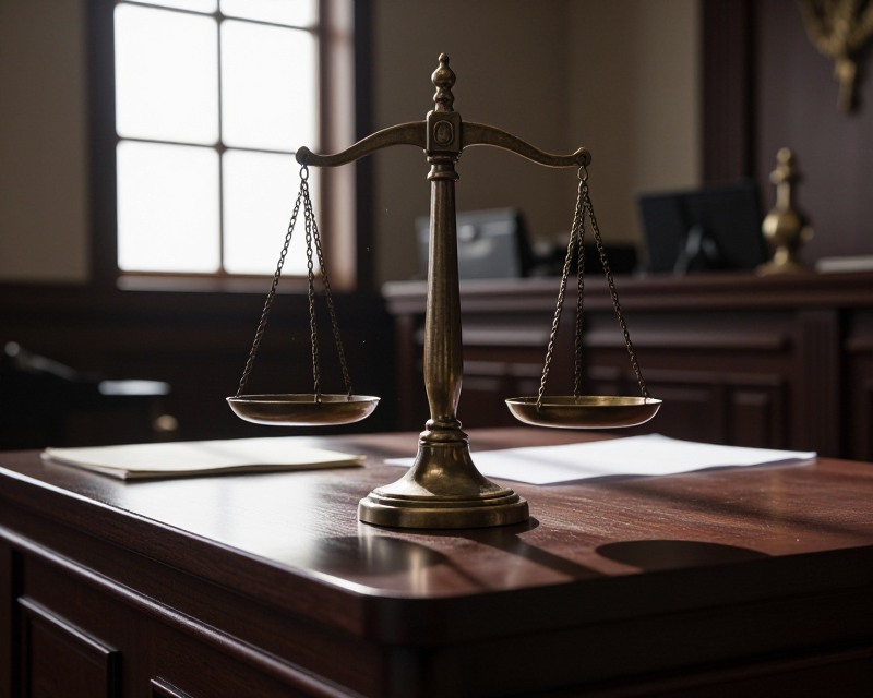 Scales of Justice in Korean Courtroom