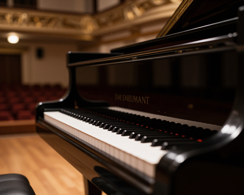 Elegant Grand Piano in a Classic Concert Hall